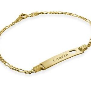 Engraved Personalized 18k Gold Plated Id Bracelet..