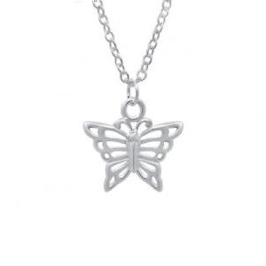 Sterling Silver Girls Butterfly Necklace Pendant..