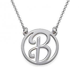 Personalized Sterling Silver Cutout Girls Initial..