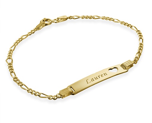 baby gold bracelet engraved