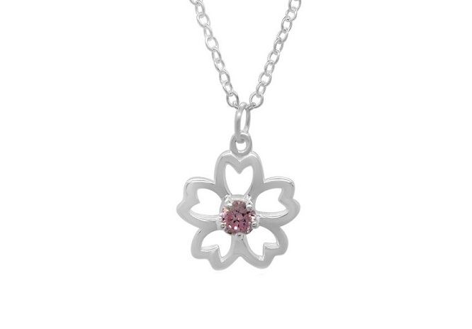 Sterling Silver Girls Flower Necklace Pendant 925 Jewelry Pink Cz Cubic Zirconia Love Child Daughter