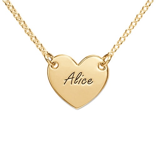 Personalized 18k Gold Plated Engraved Girls Name Necklace Pendant Heart Custom Message Flower Girl Gift Jewelry
