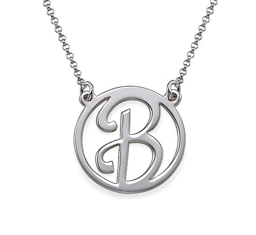 Personalized Sterling Silver Cutout Girls Initial Name Necklace Pendant Custom Flower Girl Gift 925 Jewelry